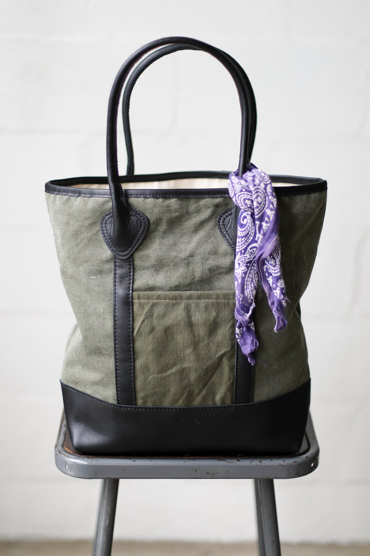 1940's era Salvaged Canvas Tote Bag