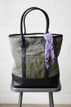 1940's era Salvaged Canvas Tote Bag