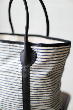 1950's era Salvaged Ticking Tote Bag