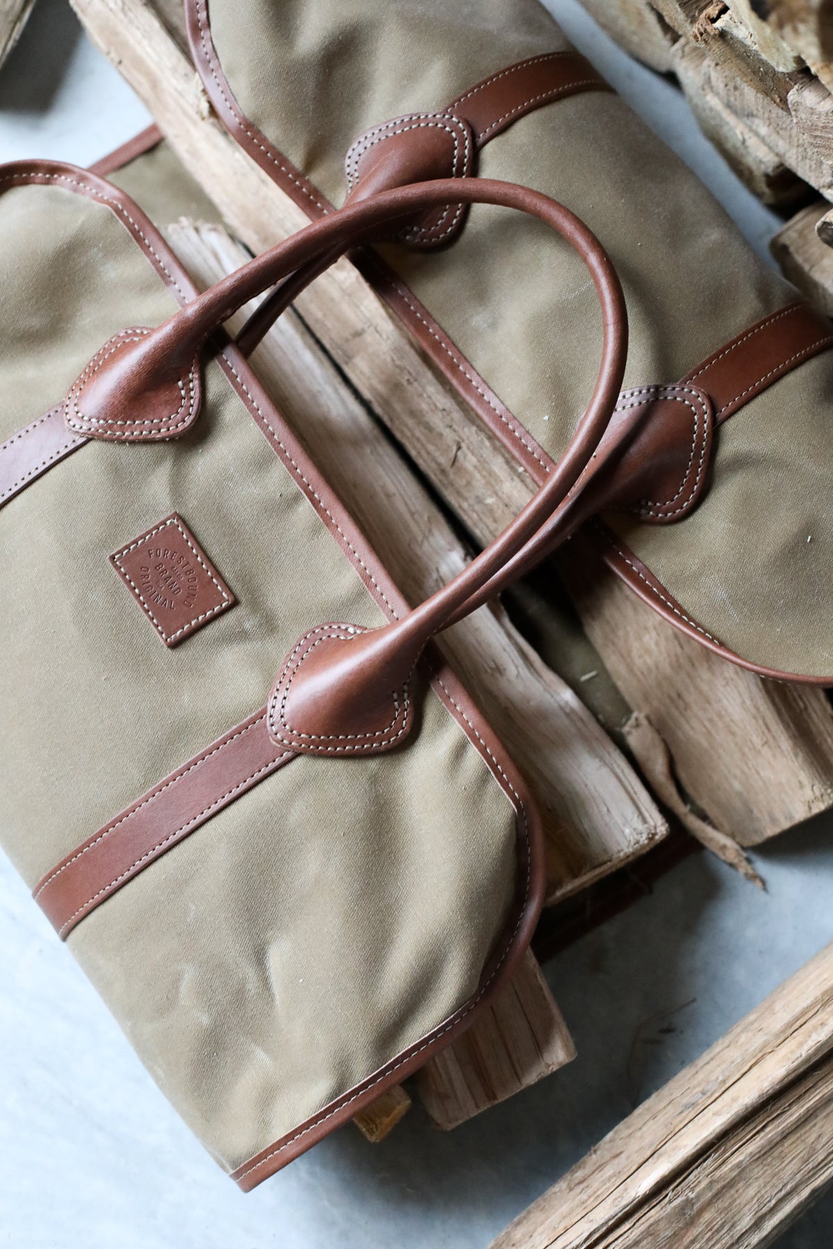 Waxed Canvas Log Carrier - Khaki