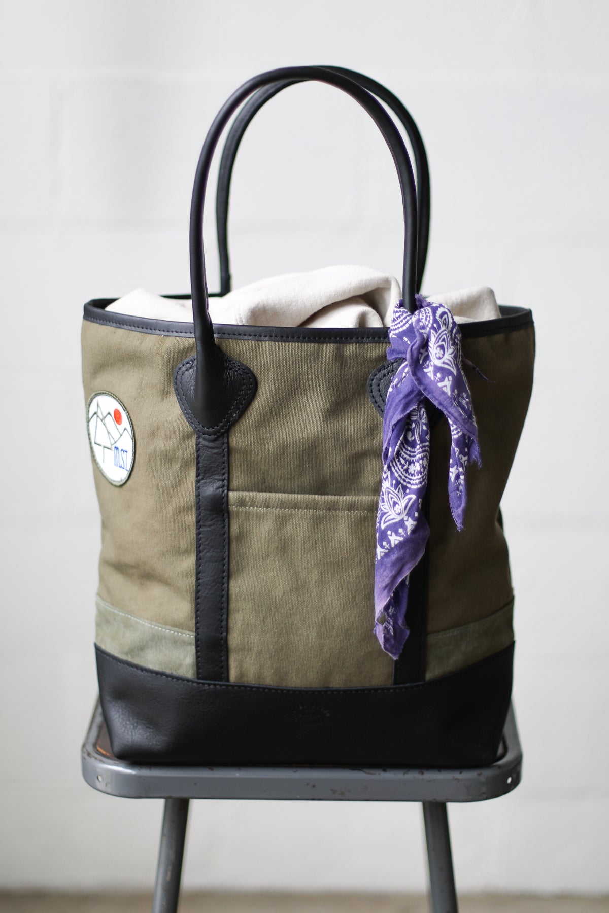 1950's era Salvaged Canvas Tote Bag