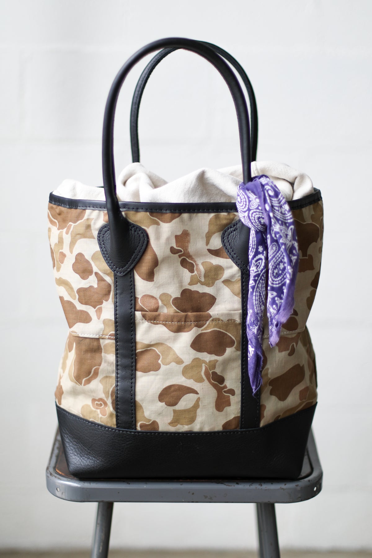 WWII era Salvaged Camo Tote Bag