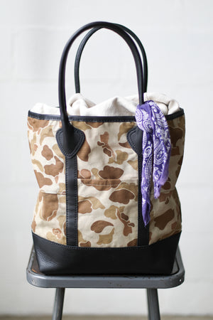 WWII era Salvaged Camo Tote Bag