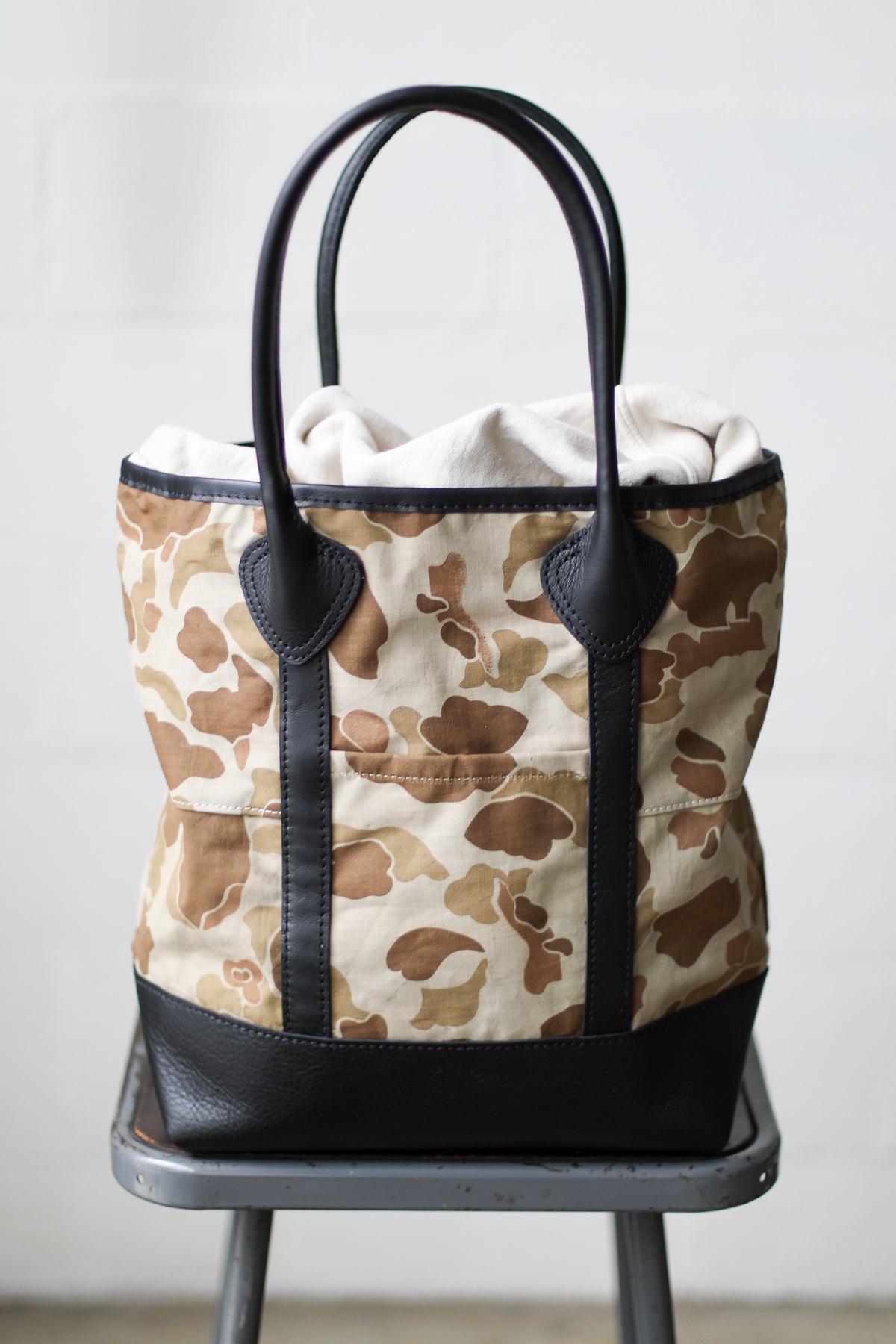 WWII era Salvaged Camo Tote Bag