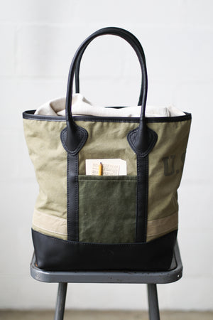 WWII era Salvaged Canvas Tote Bag