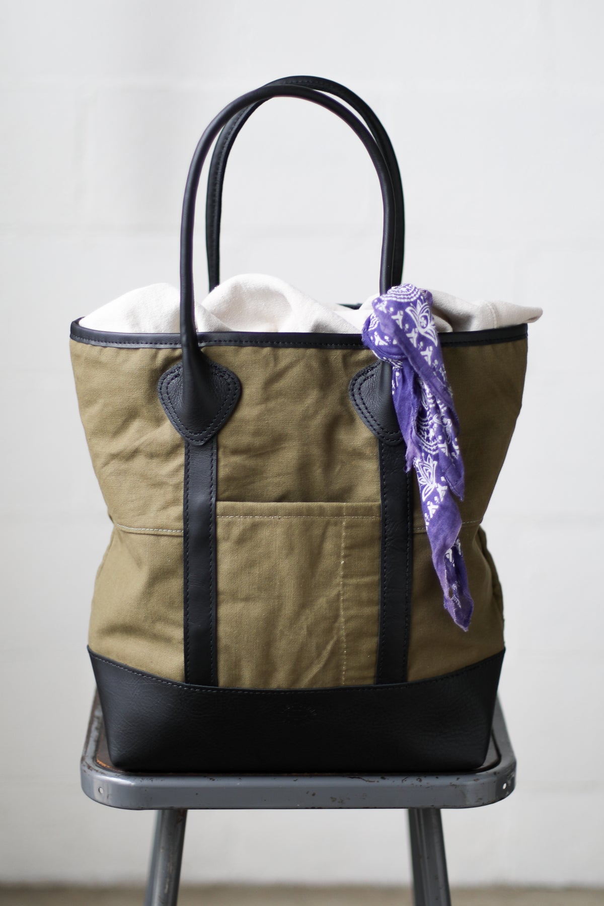 WWII era Salvaged Canvas Tote Bag