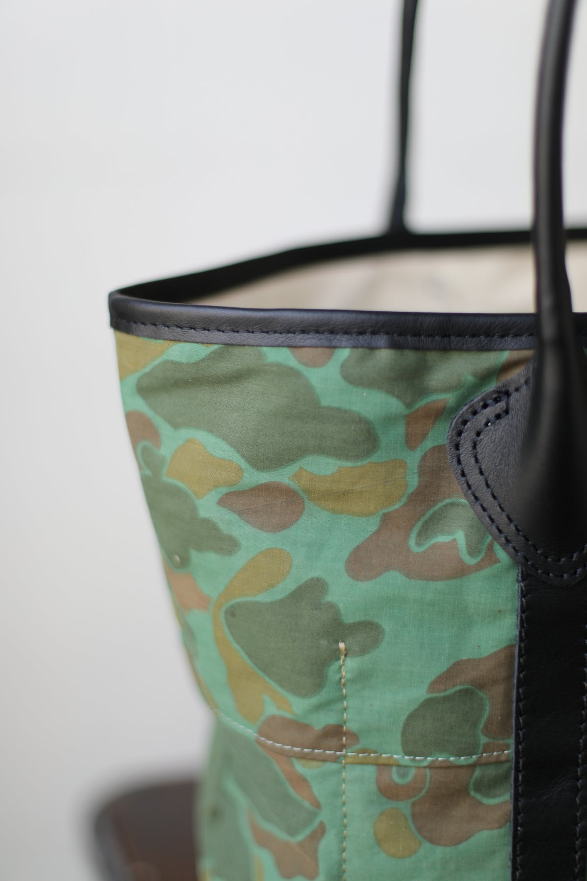 WWII era Salvaged Camo Tote Bag