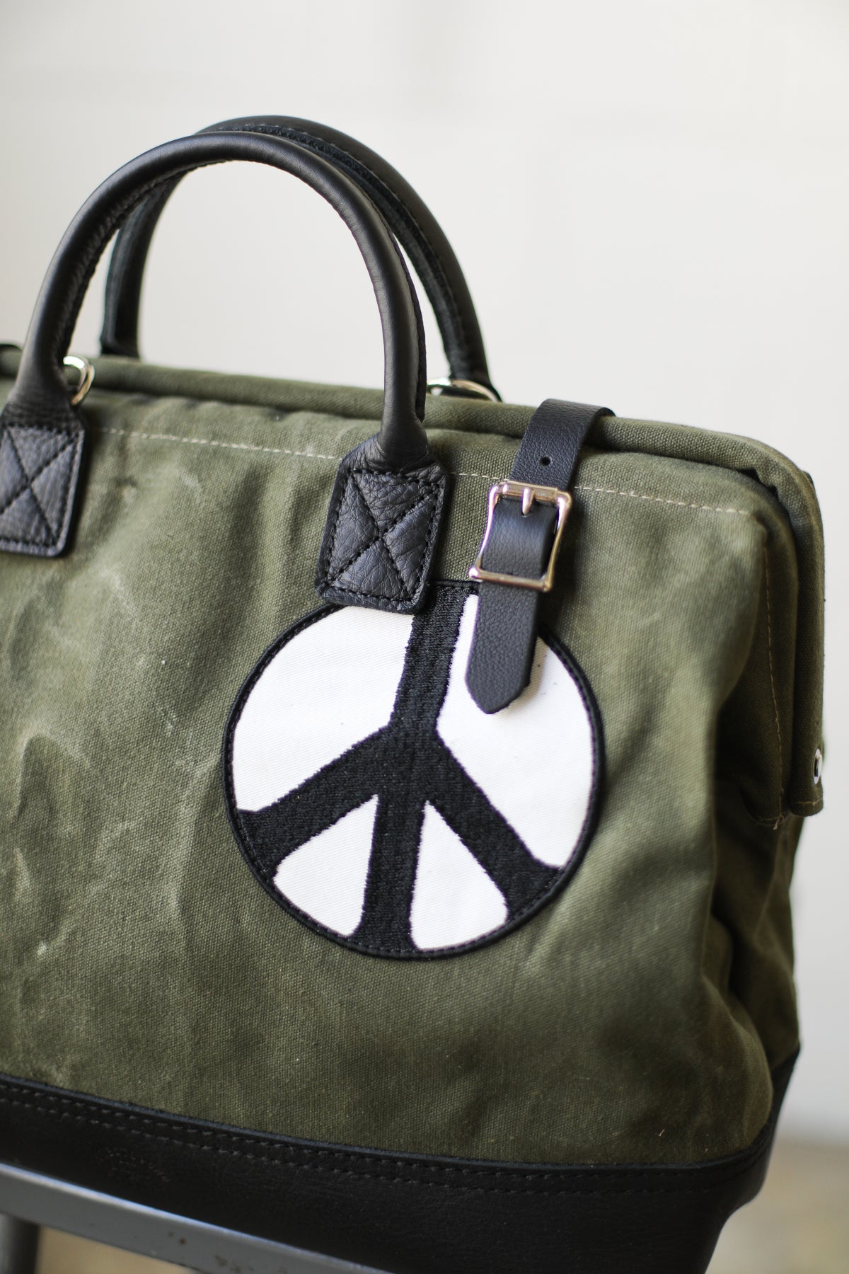 1940's era Salvaged Canvas Carryall