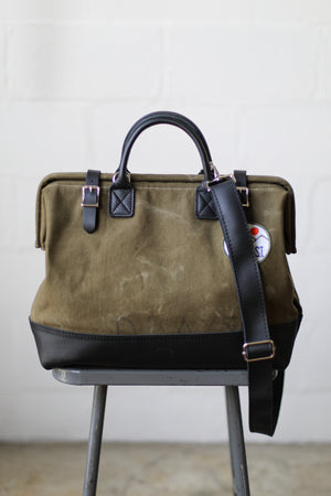 1940's era Salvaged Canvas Carryall