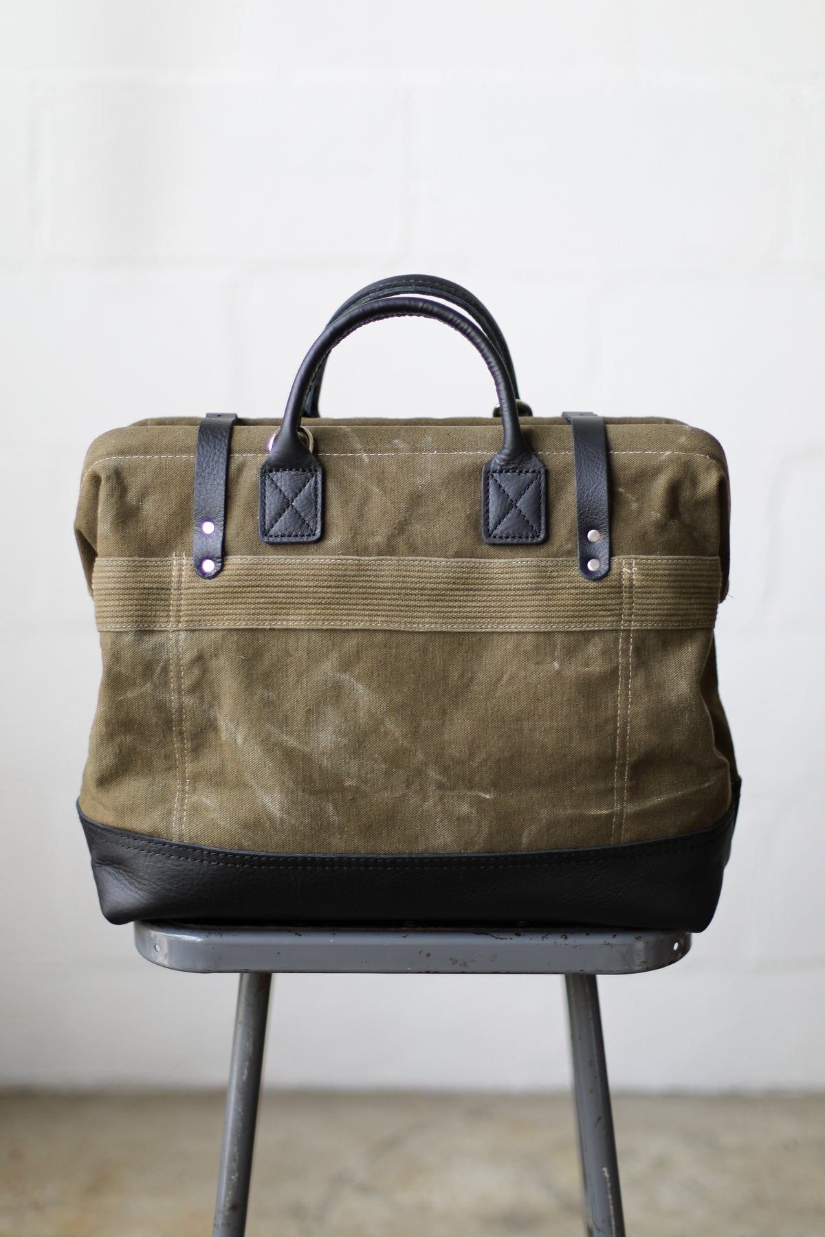 1940's era Salvaged Canvas Carryall