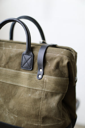 1940's era Salvaged Canvas Carryall