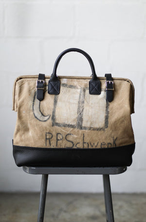 WWII era Salvaged Canvas Carryall