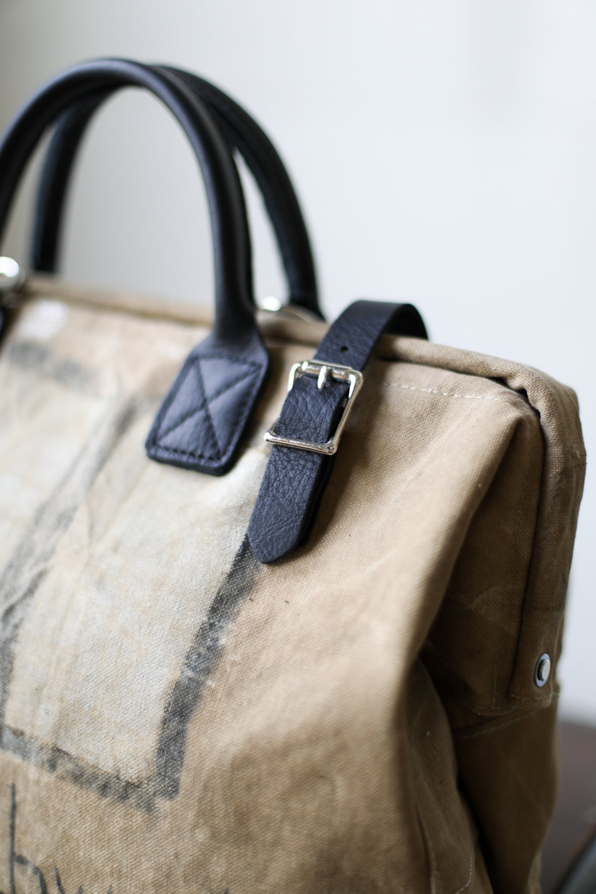 WWII era Salvaged Canvas Carryall