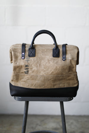 WWII era Salvaged Canvas Carryall