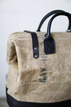 WWII era Salvaged Canvas Carryall