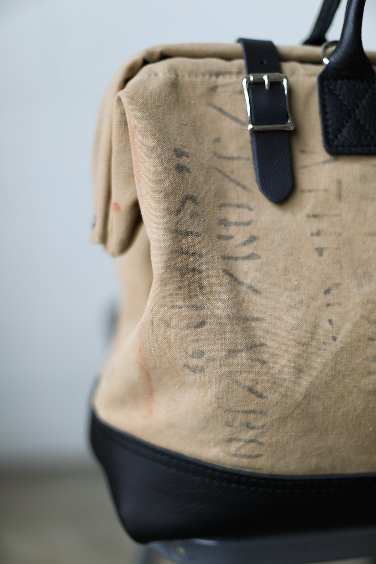 1940's era Salvaged Canvas Carryall