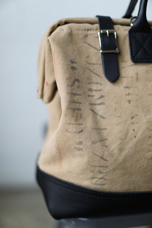 1940's era Salvaged Canvas Carryall