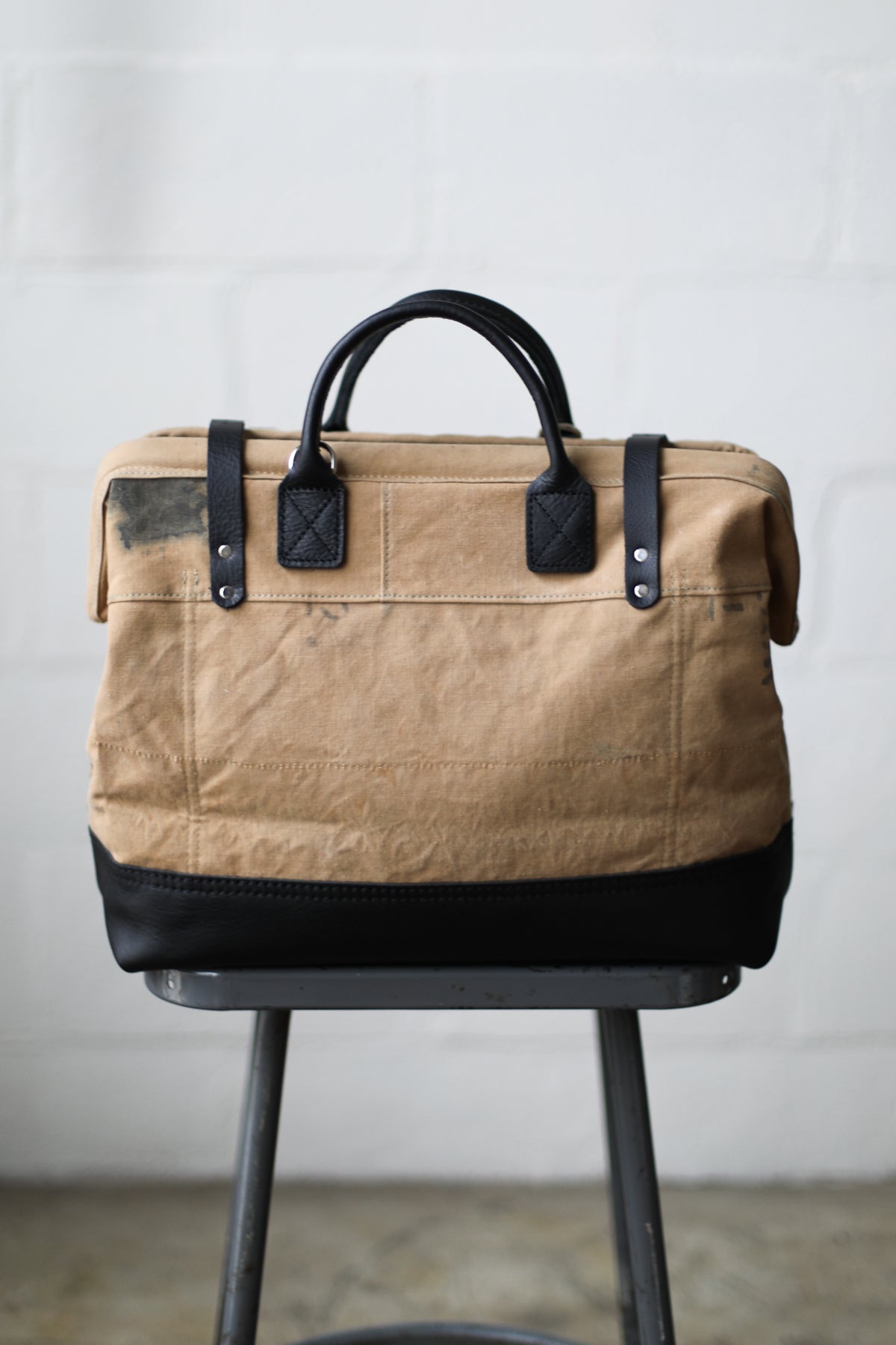 1940's era Salvaged Canvas Carryall