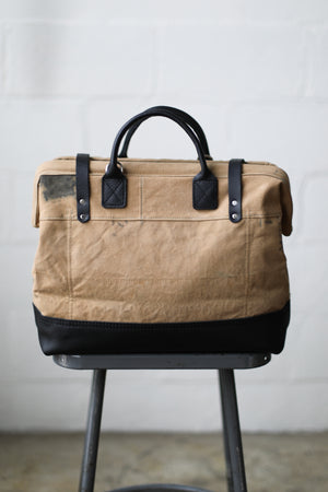 1940's era Salvaged Canvas Carryall