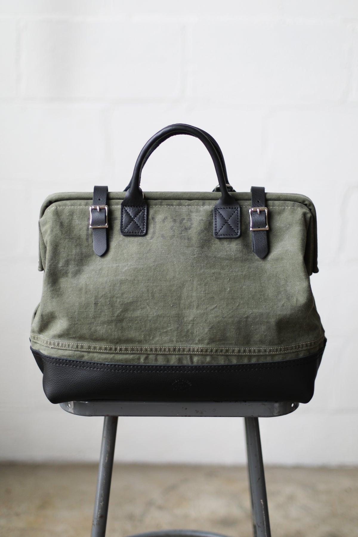 WWII era Salvaged Canvas Carryall