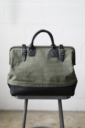 WWII era Salvaged Canvas Carryall