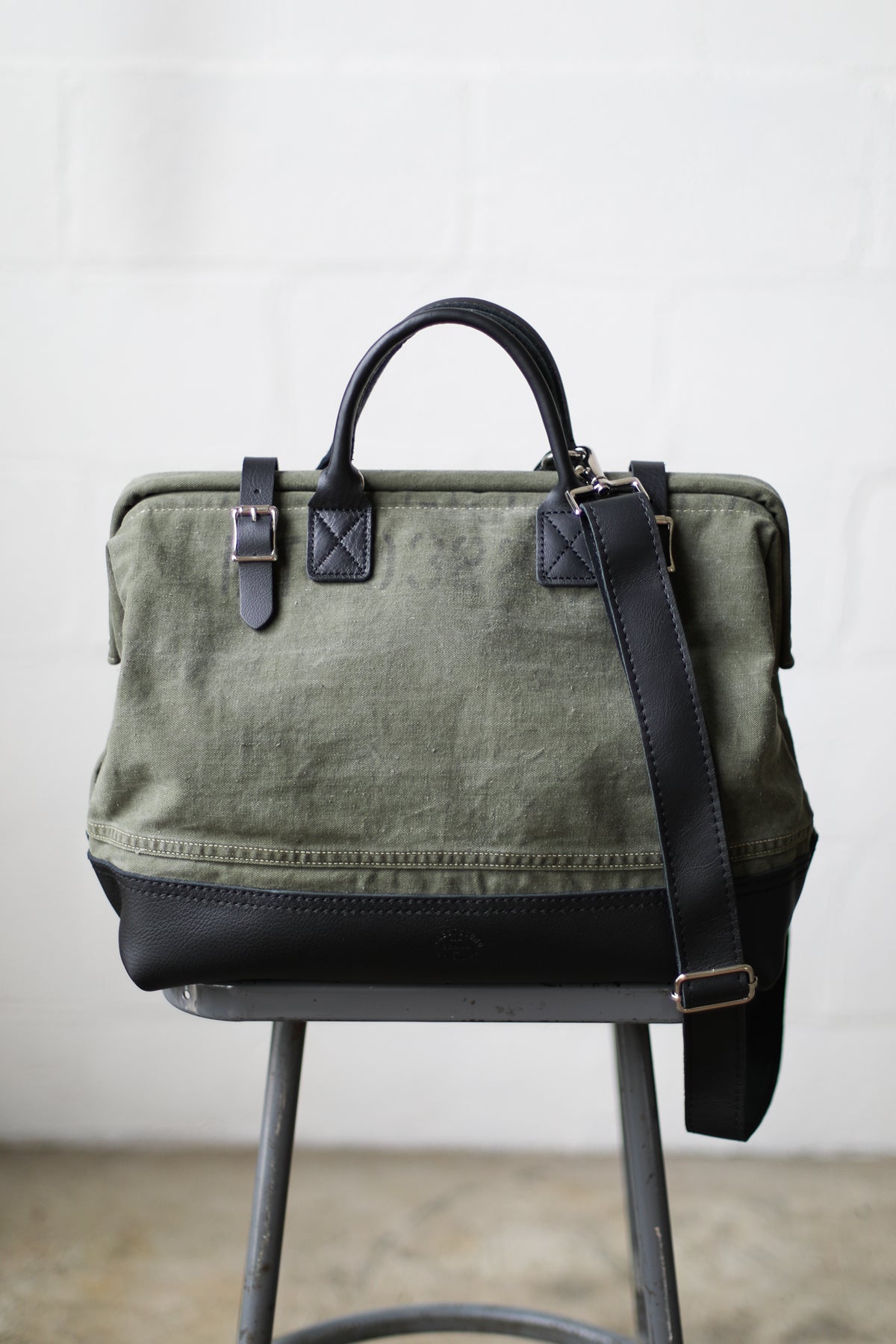 WWII era Salvaged Canvas Carryall