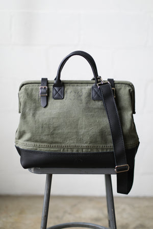 WWII era Salvaged Canvas Carryall