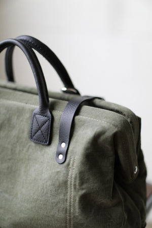 WWII era Salvaged Canvas Carryall