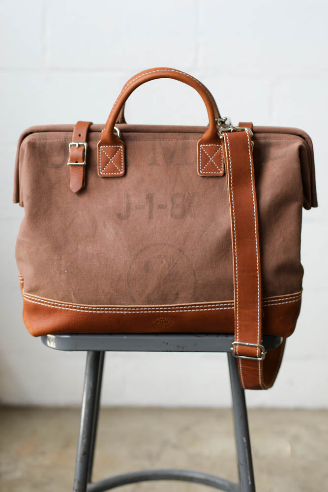 1950's era Salvaged Canvas Carryall
