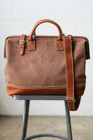 1950's era Salvaged Canvas Carryall