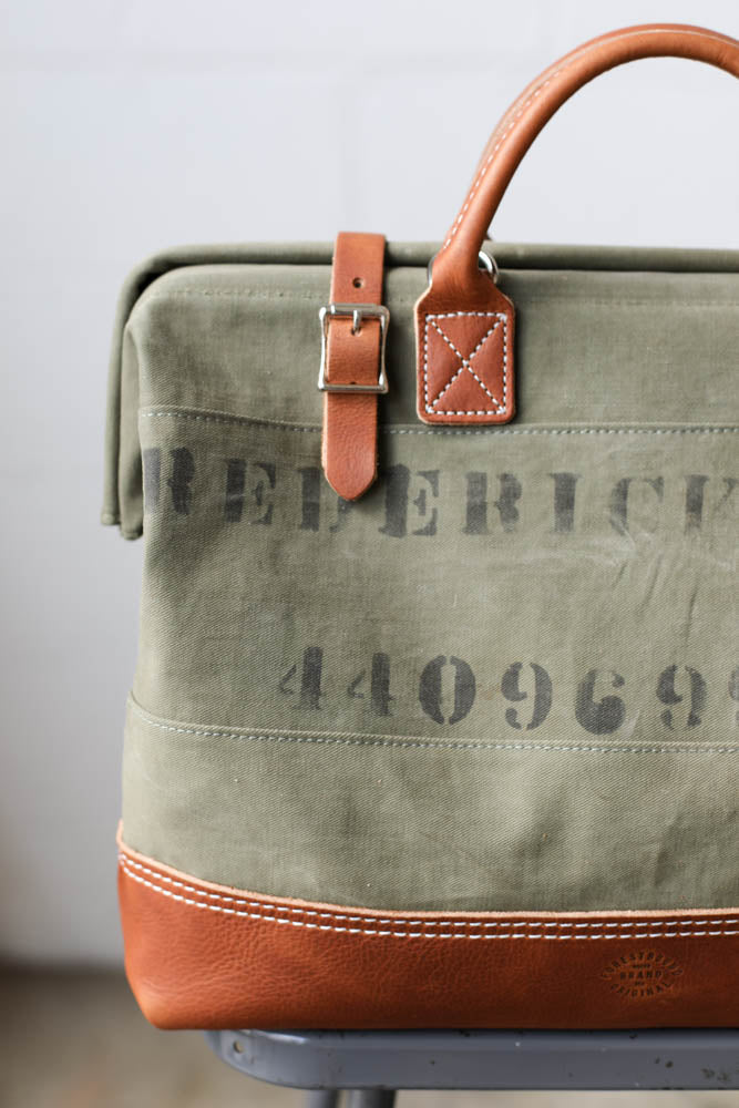 WWII era Salvaged Canvas Carryall