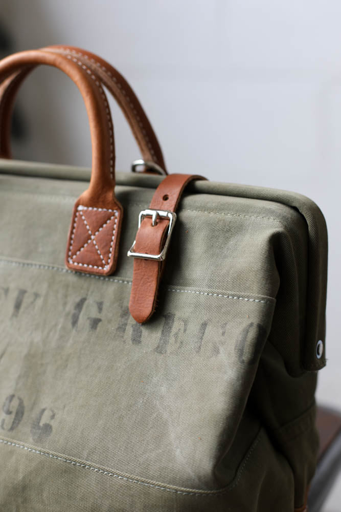 WWII era Salvaged Canvas Carryall