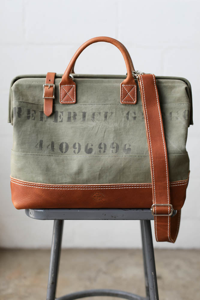 WWII era Salvaged Canvas Carryall