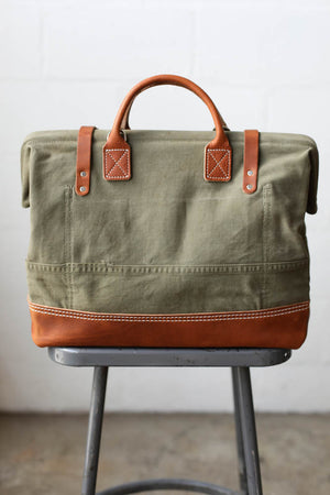 WWII era Salvaged Canvas Carryall