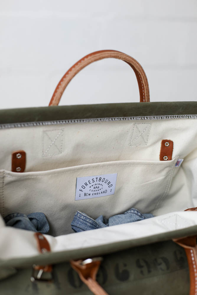 WWII era Salvaged Canvas Carryall