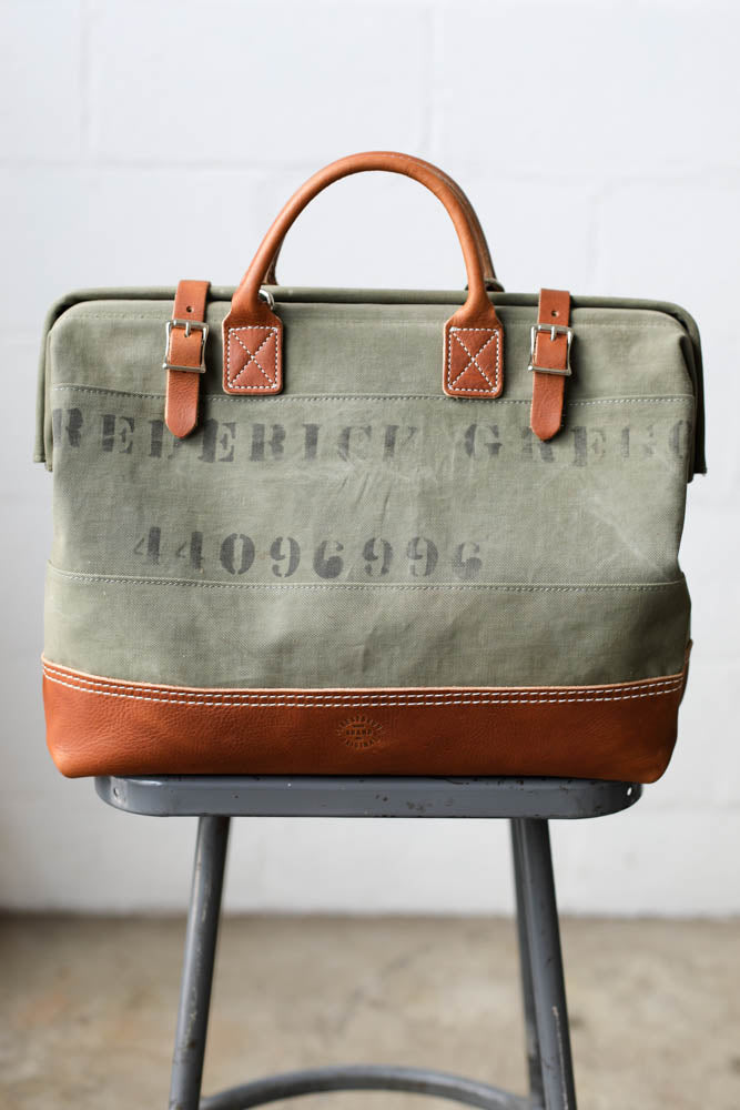 WWII era Salvaged Canvas Carryall