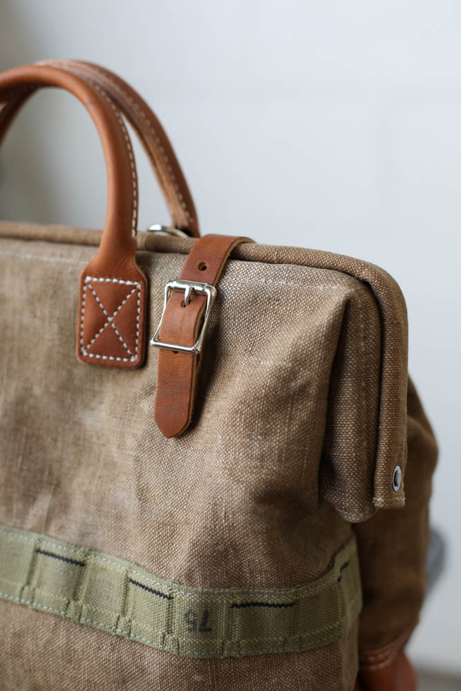 1940's era Salvaged Canvas Carryall