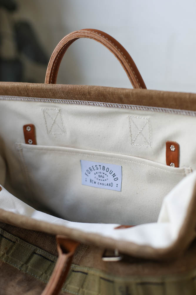 1940's era Salvaged Canvas Carryall