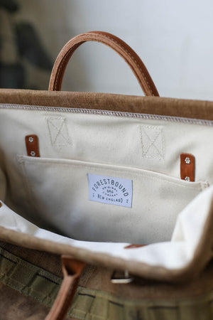 1940's era Salvaged Canvas Carryall