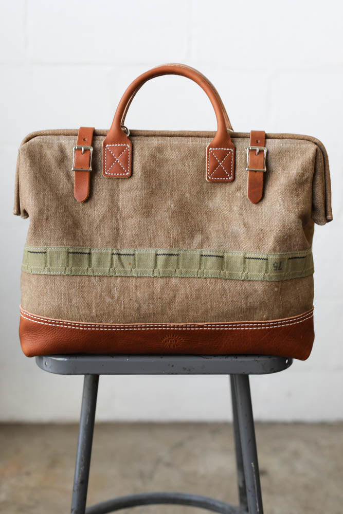 1940's era Salvaged Canvas Carryall