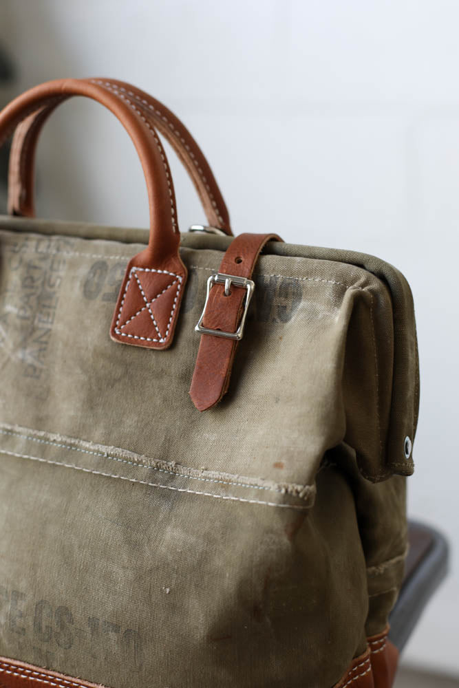 WWII era Salvaged Canvas Carryall