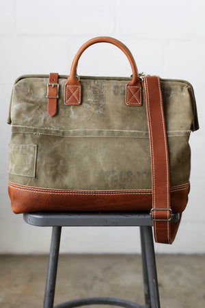 WWII era Salvaged Canvas Carryall