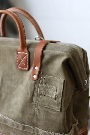 WWII era Salvaged Canvas Carryall