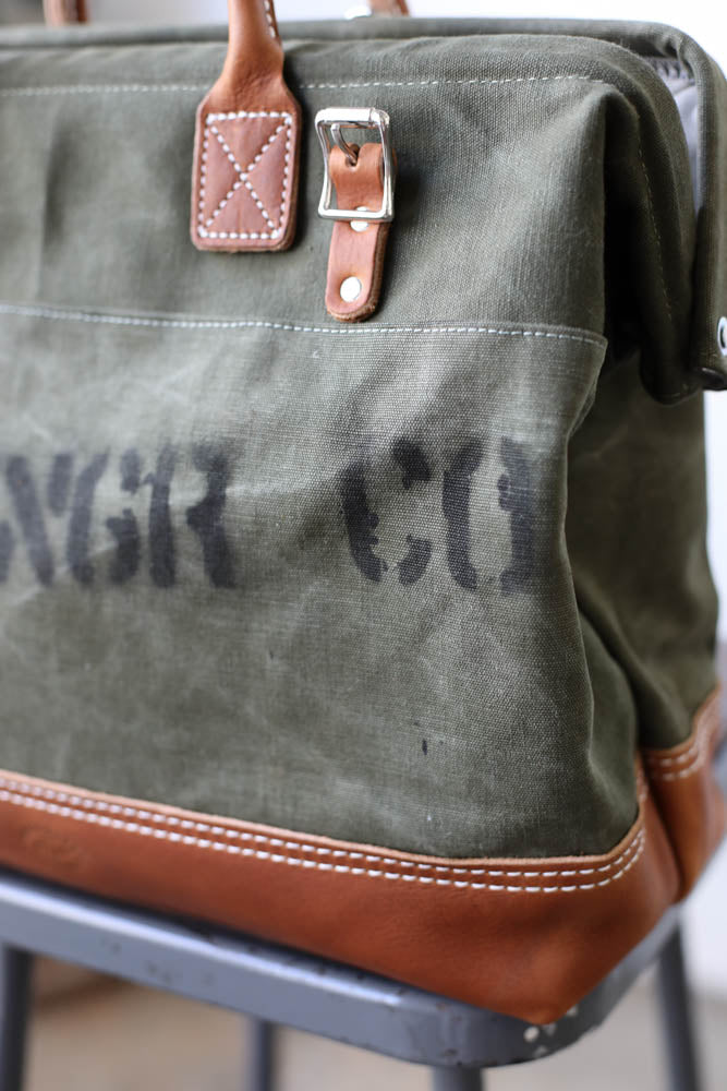 WWII era Salvaged Canvas Carryall