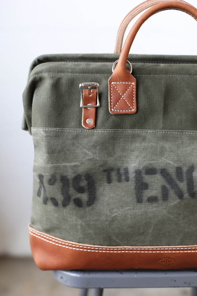 WWII era Salvaged Canvas Carryall