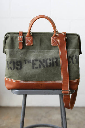 WWII era Salvaged Canvas Carryall