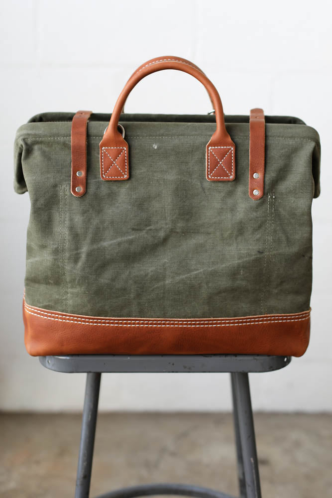 WWII era Salvaged Canvas Carryall