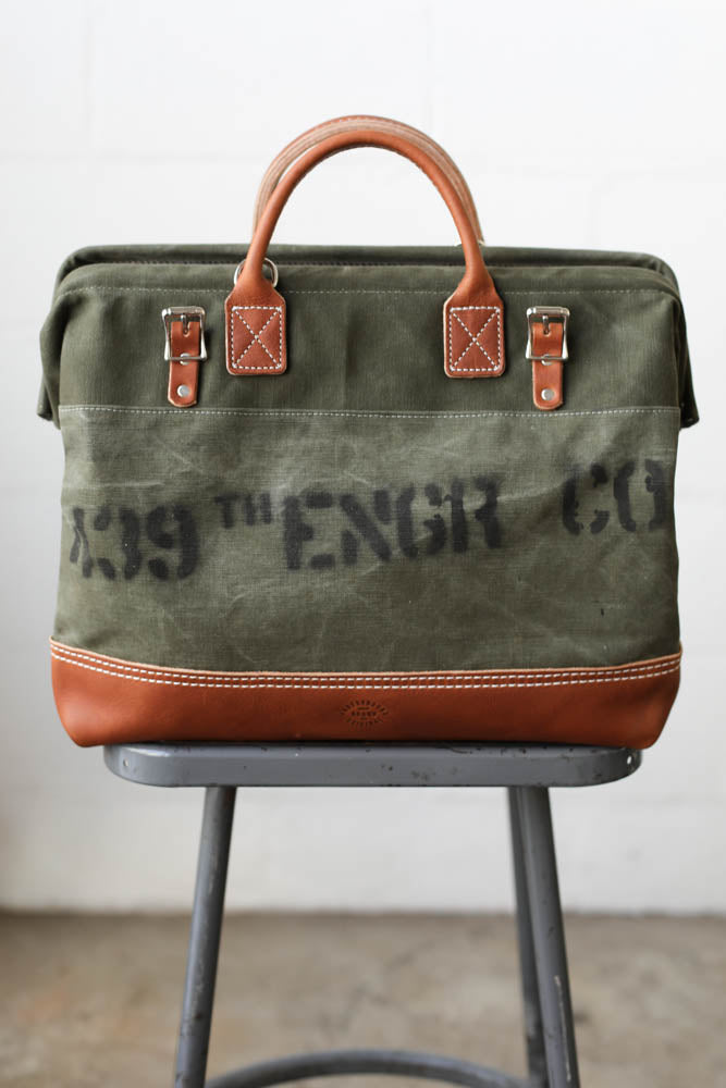 WWII era Salvaged Canvas Carryall