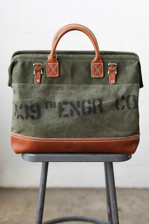 WWII era Salvaged Canvas Carryall