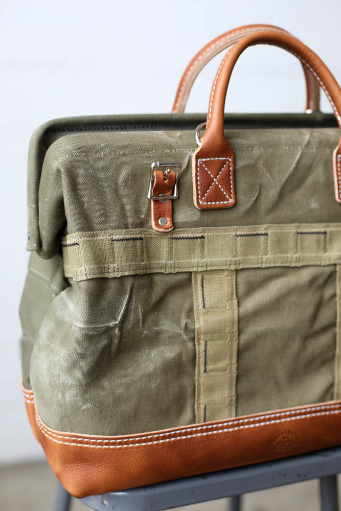 WWII era Salvaged Canvas Carryall